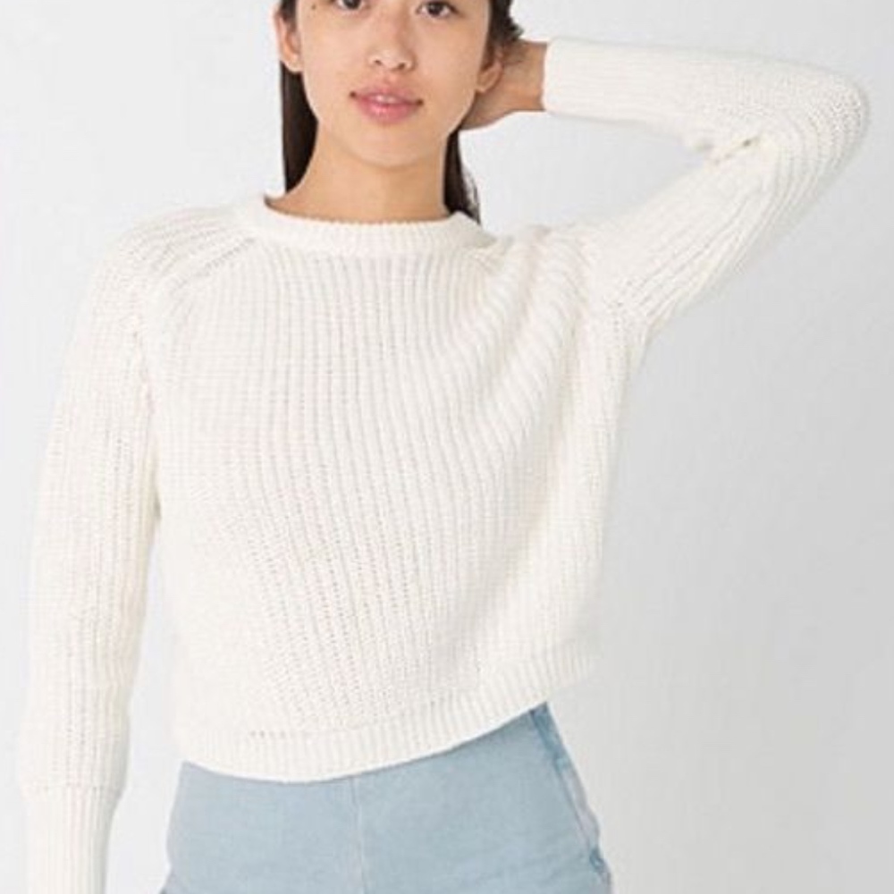 American Apparel Cropped Crew Neck Sweater